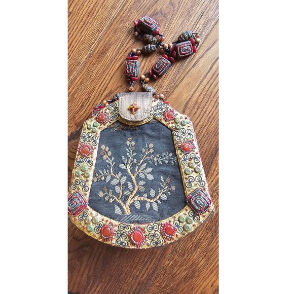 Vintage Mary Frances Egyptian Tapestry Purse Beaded Handbag Numbered - Picture 7 of 16